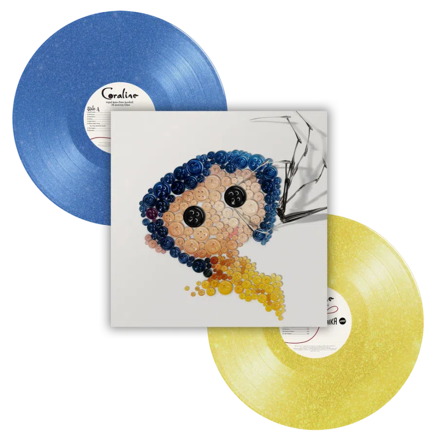 Coraline - Original Motion Picture Soundtrack 2LP Blue and Yellow Vinyl (15th Anniversary Edition) - Image 2
