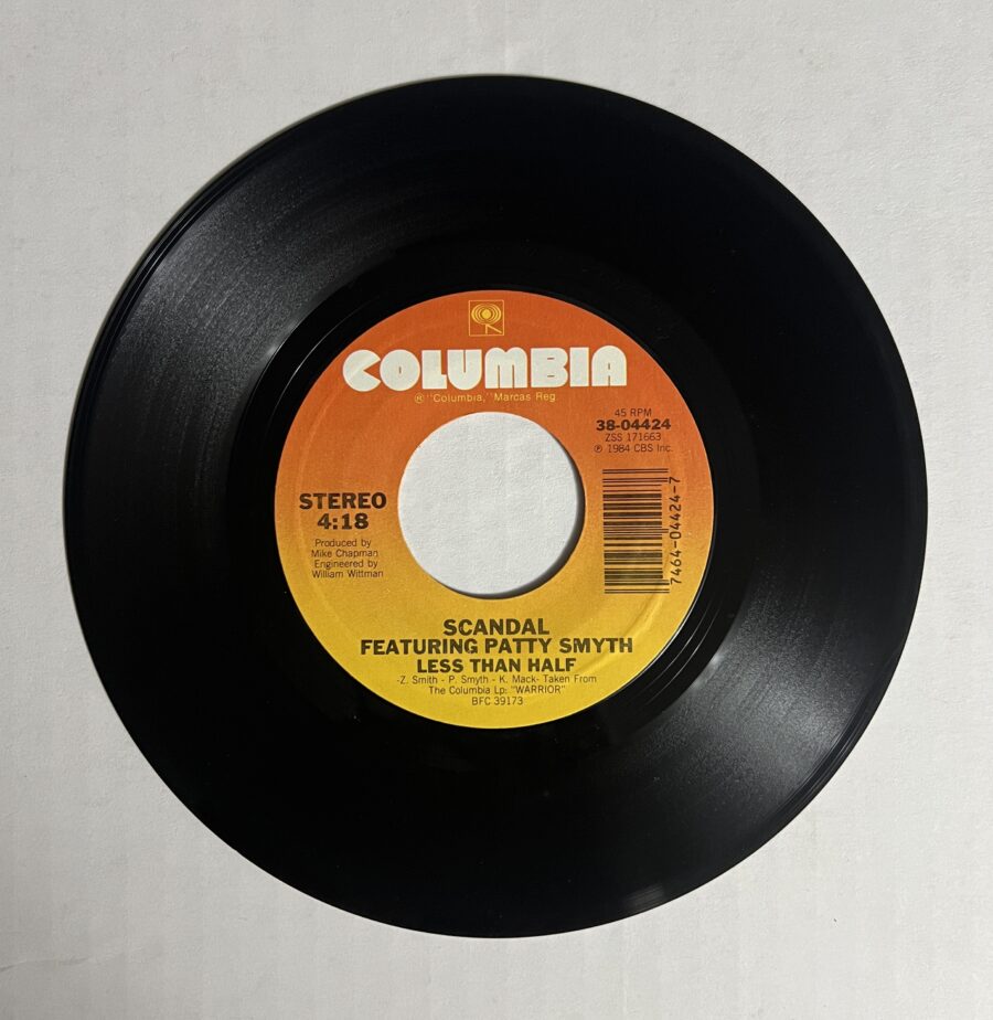 Scandal feat. Patty Smyth - The Warrior / Less Than Half   **Used 7-inch** - Image 3