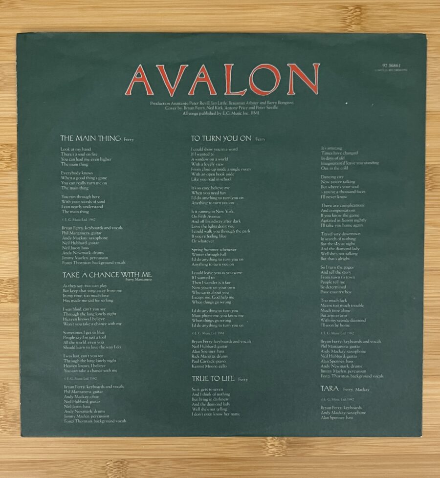 Roxy Music - Avalon **Used Vinyl LP** - Image 5