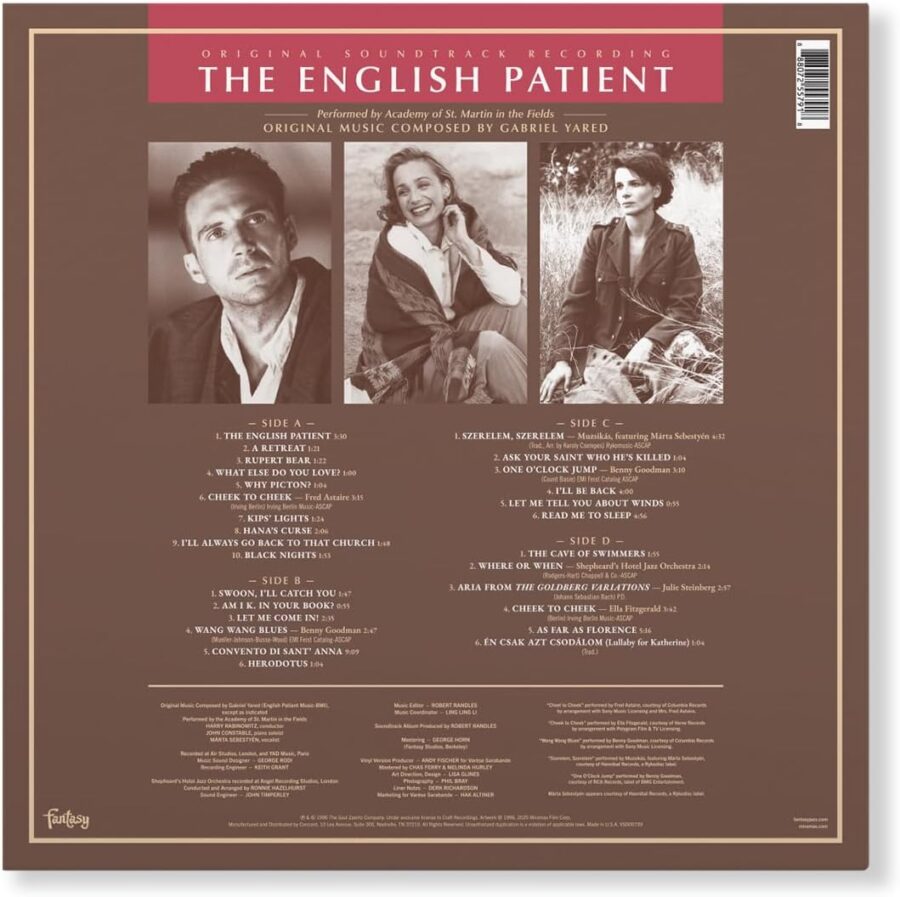 The English Patient (Original Soundtrack Recording) - Saharan Sun Orange Vinyl - Image 3